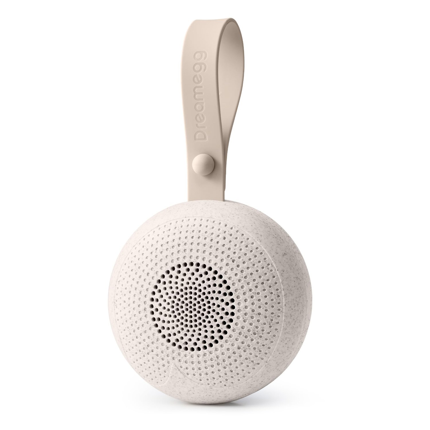 Dreamegg eco-friendly white noise machine shown in beige recycled resin